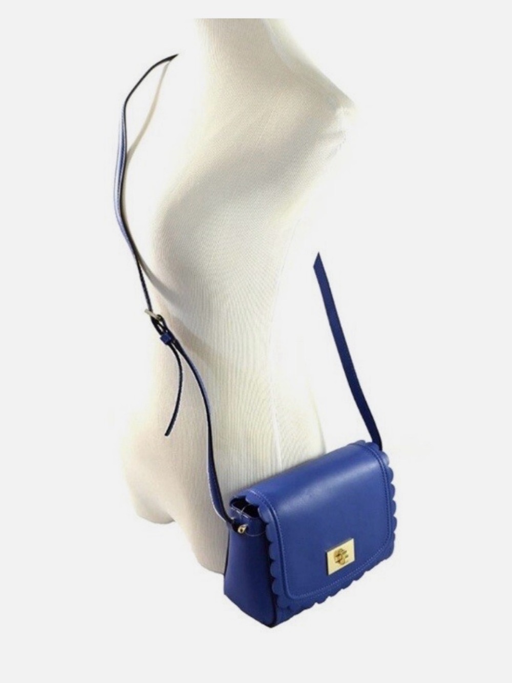Kate Spade Scallop Royal Blue Smooth Leather Crossbody - Picture 7 of 7